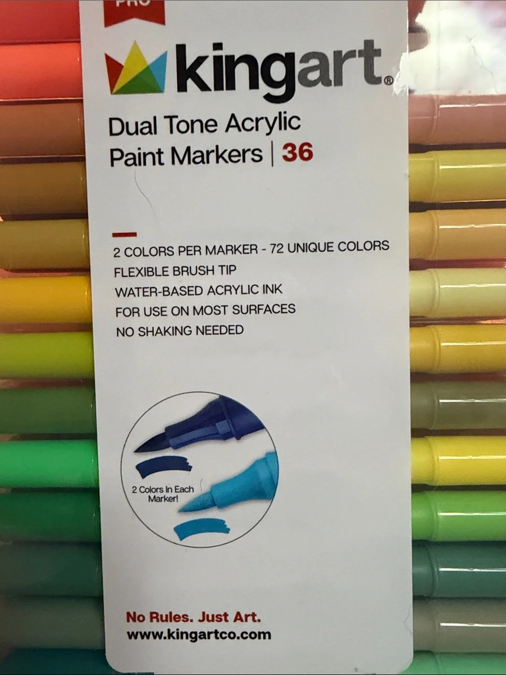 Kingart PRO Dual Tone Acrylic Paint Markers 36CT W/case - NEW
